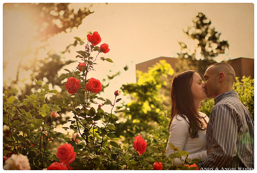 Pam and anthony kissing at engagement session