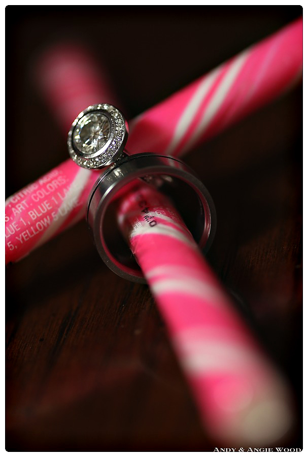 Wedding rings on candy