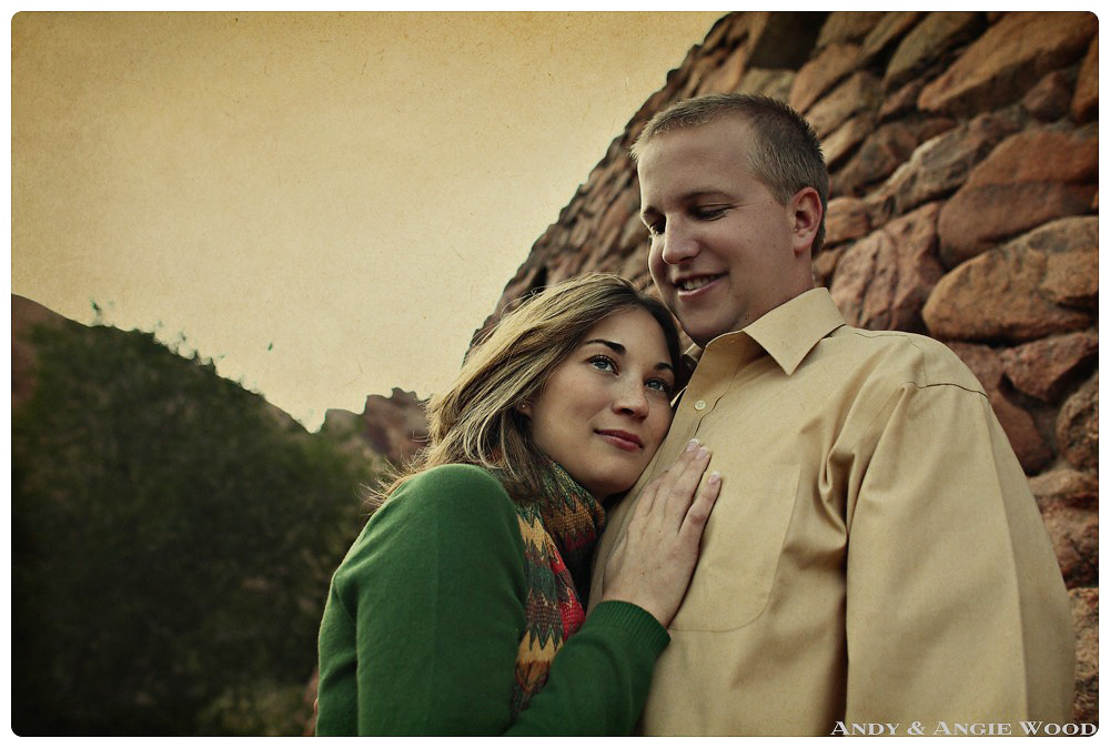 engaged couple at red rocks